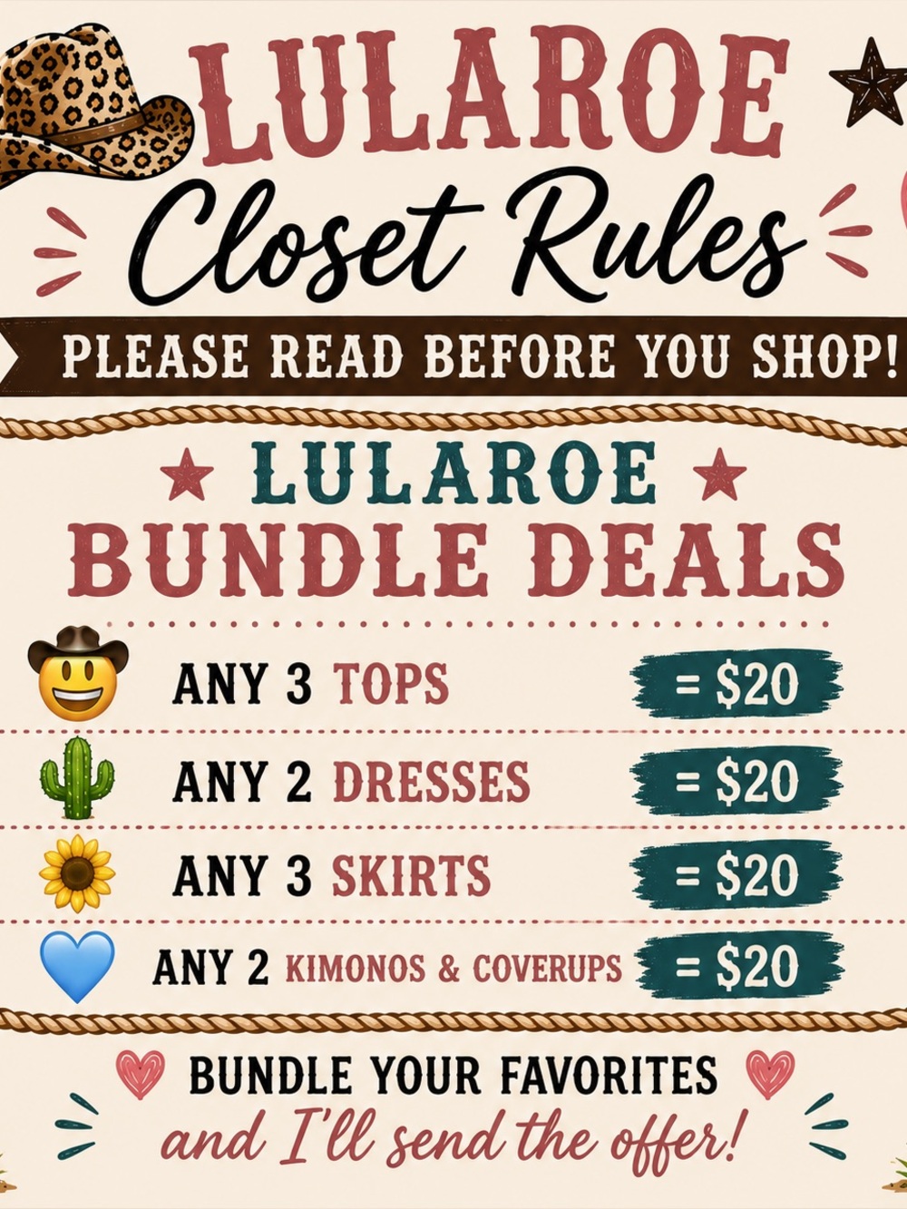 🤠 READ FIRST | LuLaRoe Bundle Deals | Closet Rules